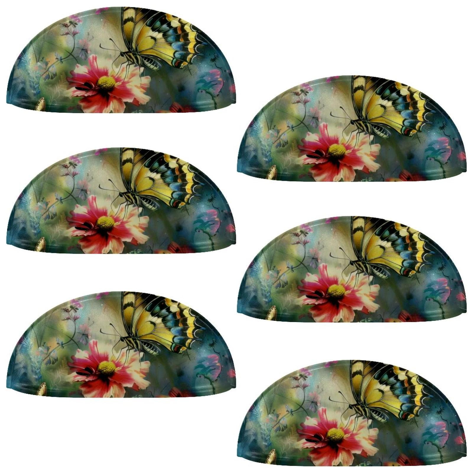 PhooArto 6 Pcs Cup Drawer Pulls, Butterfly Flower Shell Shape Handles Cabinet Knobs for Dresser Cupboard Closet Wardrobe with Screws