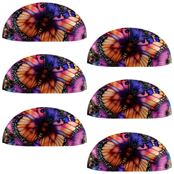 PhooArto 6 Pcs Cup Drawer Pulls, Butterfly Flowers Floral Shell Shape Handles Cabinet Knobs for Dresser Cupboard Closet Wardrobe with Screws
