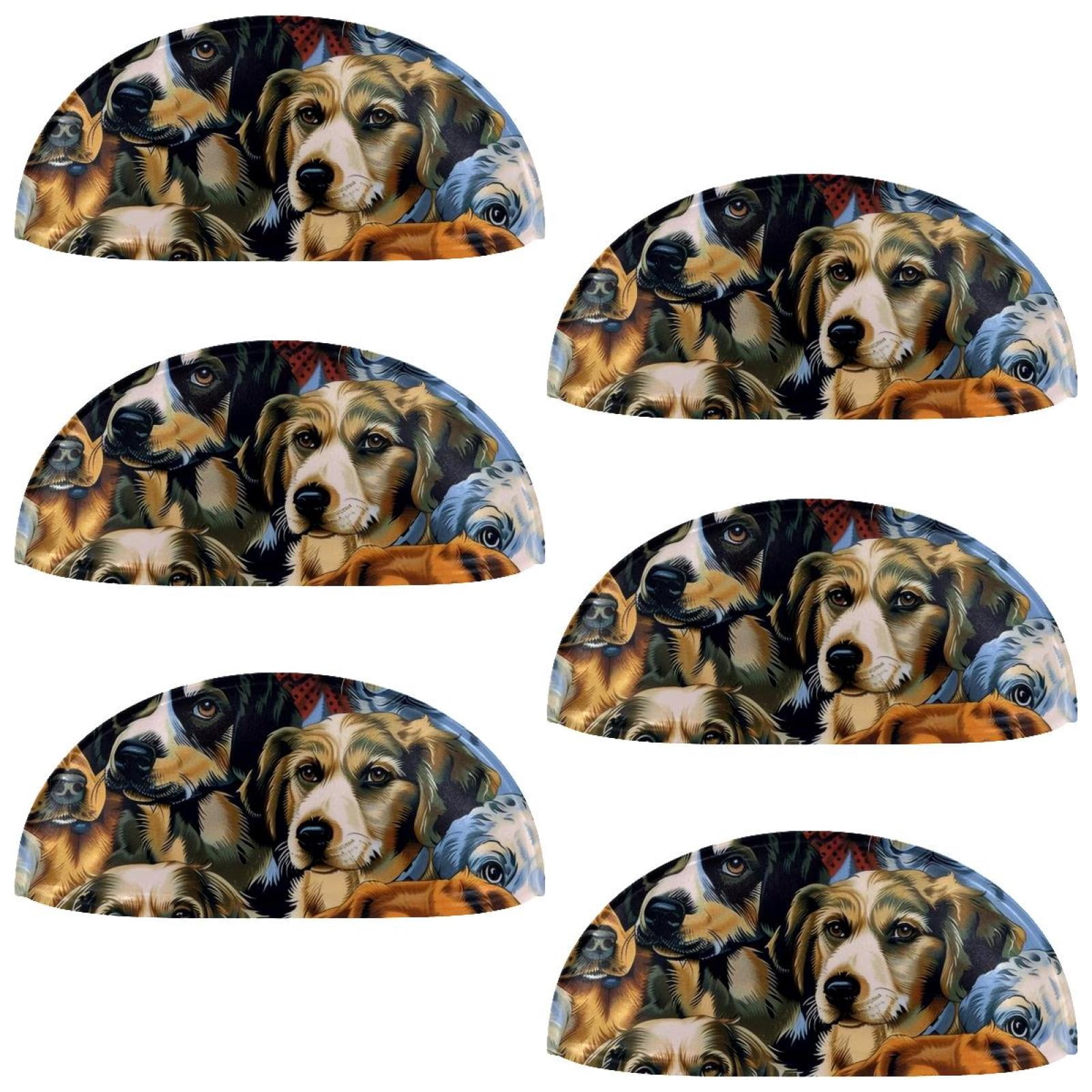 PhooArto 6 Pcs Cup Drawer Pulls, Cartoon Cute Dogs Pattern Shell Shape Handles Cabinet Knobs for Dresser Cupboard Closet Wardrobe with Screws