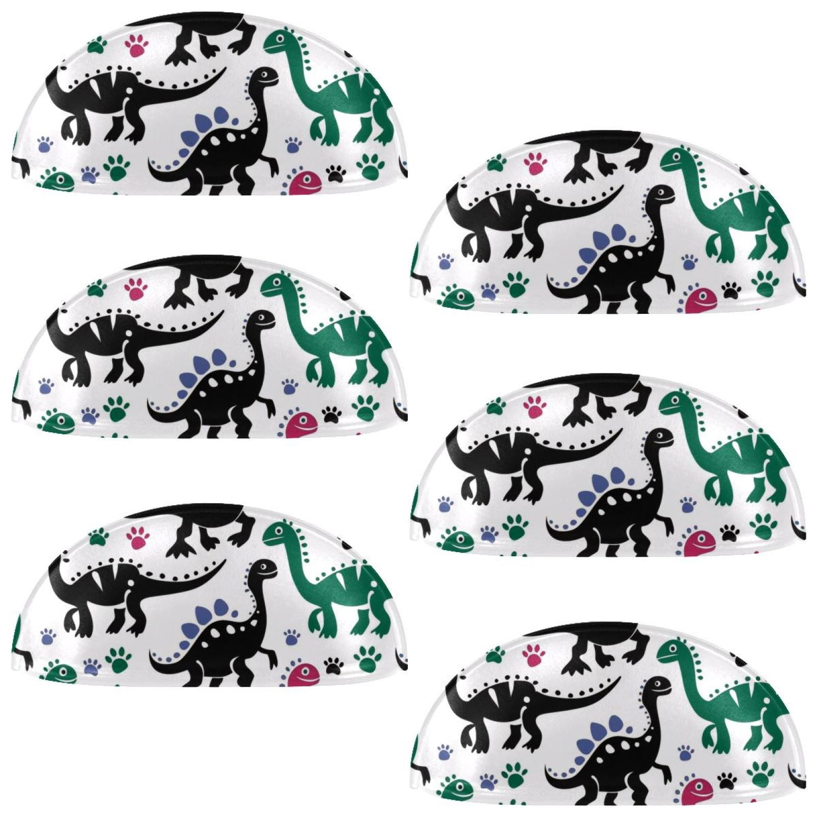 PhooArto 6 Pcs Cup Drawer Pulls, Cartoon Dinosaurs Paws Pattern Shell Shape Handles Cabinet Knobs for Dresser Cupboard Closet Wardrobe with Screws
