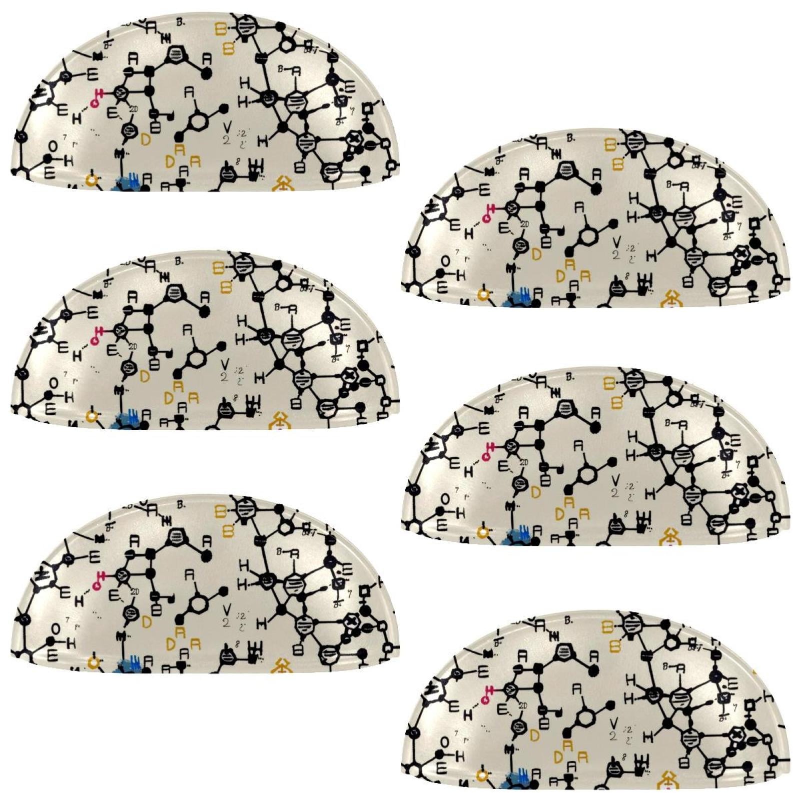 PhooArto 6 Pcs Cup Drawer Pulls, Chemistry Equation Pattern Shell Shape Handles Cabinet Knobs for Dresser Cupboard Closet Wardrobe with Screws