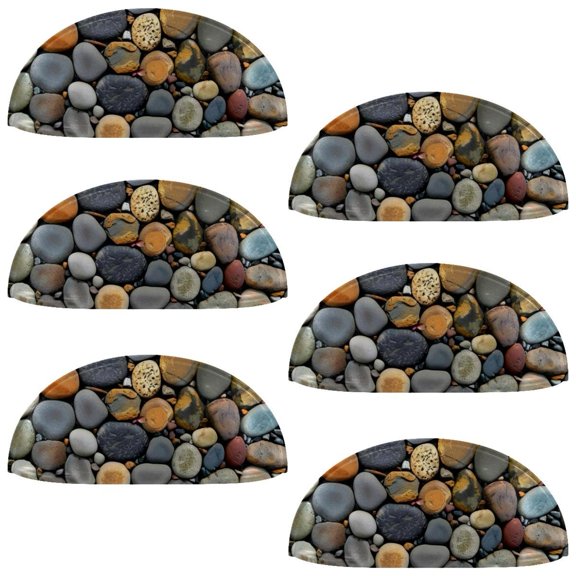 PhooArto 6 Pcs Cup Drawer Pulls, Circle Pebble Pattern Shell Shape Handles Cabinet Knobs for Dresser Cupboard Closet Wardrobe with Screws