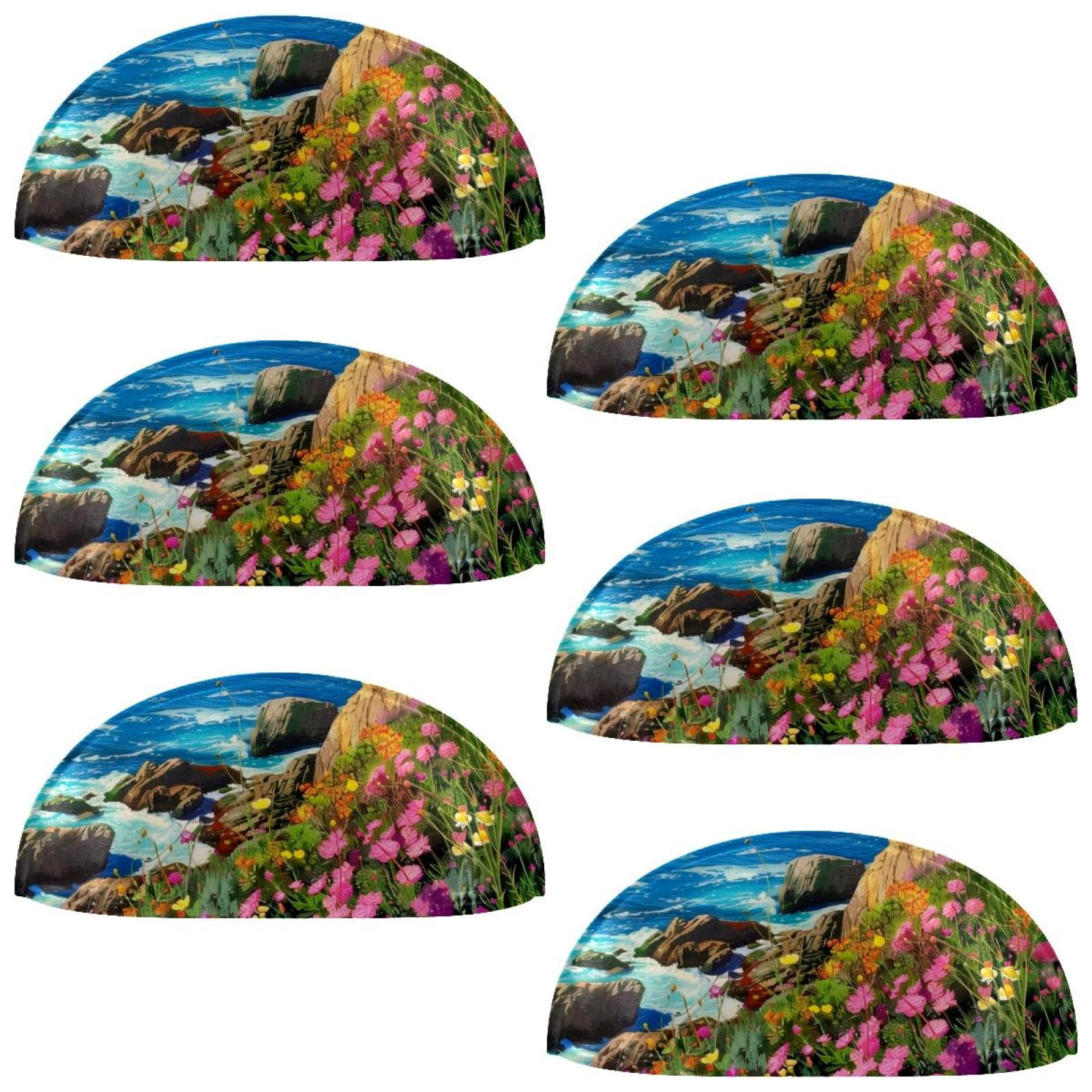 PhooArto 6 Pcs Cup Drawer Pulls, Coast Rocks Flowers Shell Shape Handles Cabinet Knobs for Dresser Cupboard Closet Wardrobe with Screws