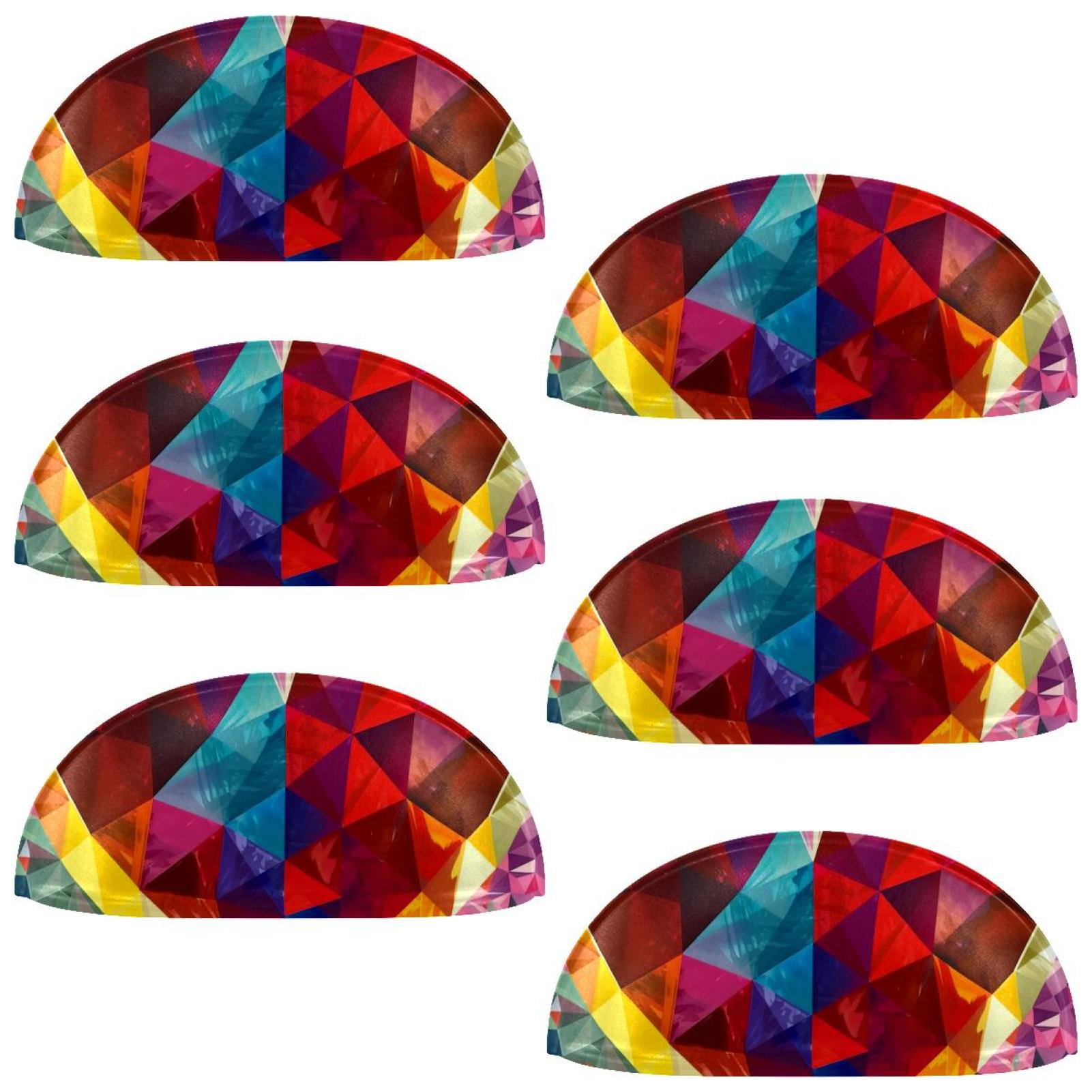 PhooArto 6 Pcs Cup Drawer Pulls, Color Geometry Love Heart Shell Shape Handles Cabinet Knobs for Dresser Cupboard Closet Wardrobe with Screws
