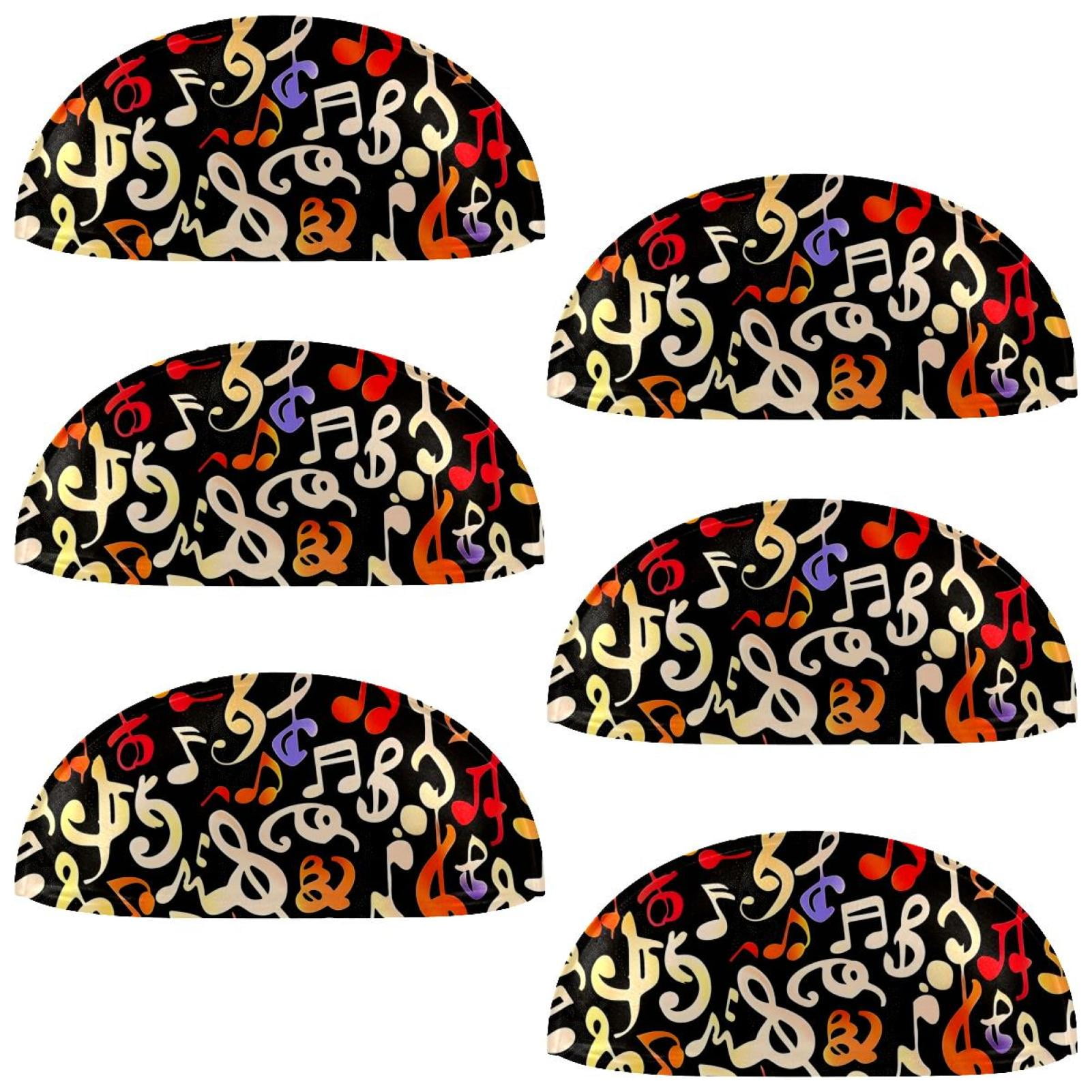 PhooArto 6 Pcs Cup Drawer Pulls, Color Musical Notes Pattern Shell Shape Handles Cabinet Knobs for Dresser Cupboard Closet Wardrobe with Screws