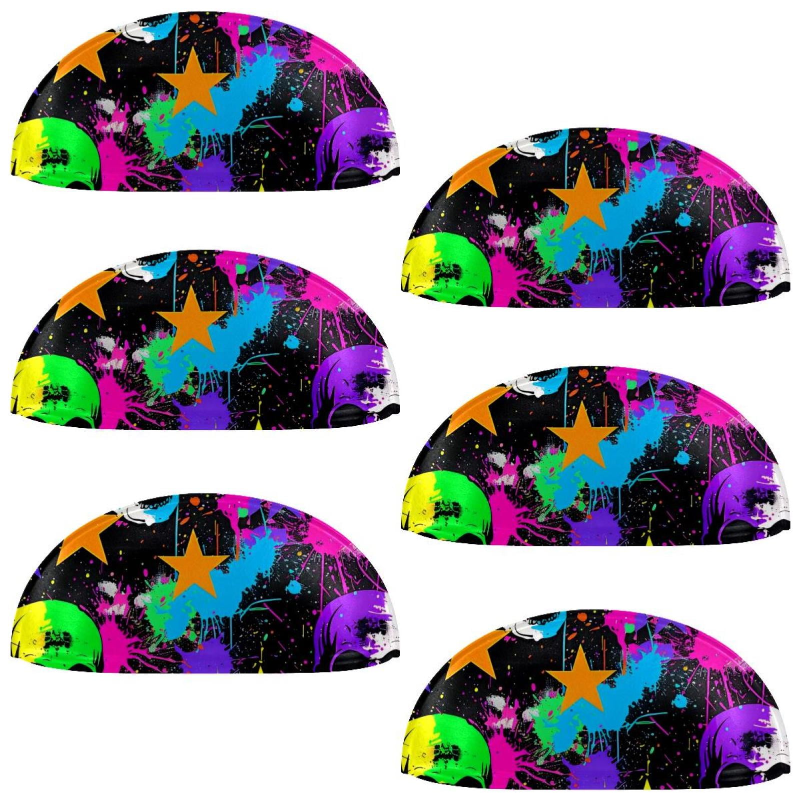 PhooArto 6 Pcs Cup Drawer Pulls, Color Splash Skulls Stars Shell Shape Handles Cabinet Knobs for Dresser Cupboard Closet Wardrobe with Screws