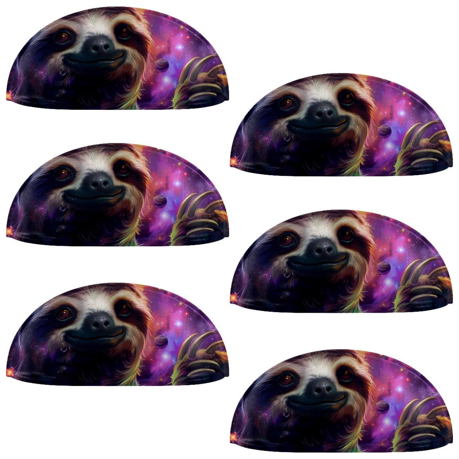 PhooArto 6 Pcs Cup Drawer Pulls, Colorful Galaxy Sloth Shell Shape Handles Cabinet Knobs for Dresser Cupboard Closet Wardrobe with Screws