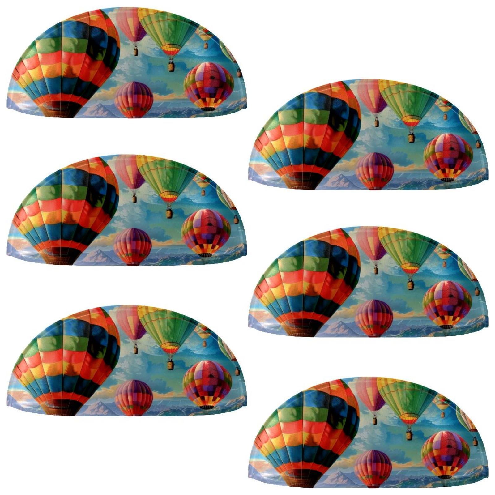 PhooArto 6 Pcs Cup Drawer Pulls, Colorful Hot Air Balloons Shell Shape Handles Cabinet Knobs for Dresser Cupboard Closet Wardrobe with Screws