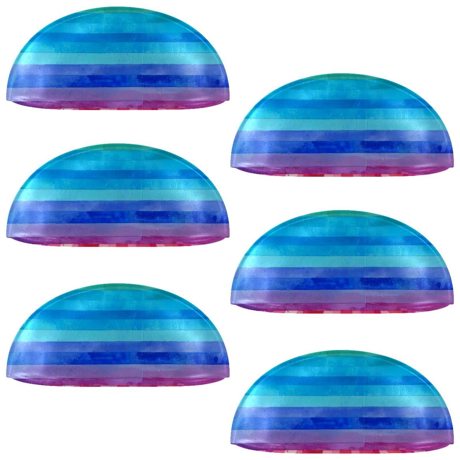 PhooArto 6 Pcs Cup Drawer Pulls, Colorful Rainbow Pattern Shell Shape Handles Cabinet Knobs for Dresser Cupboard Closet Wardrobe with Screws