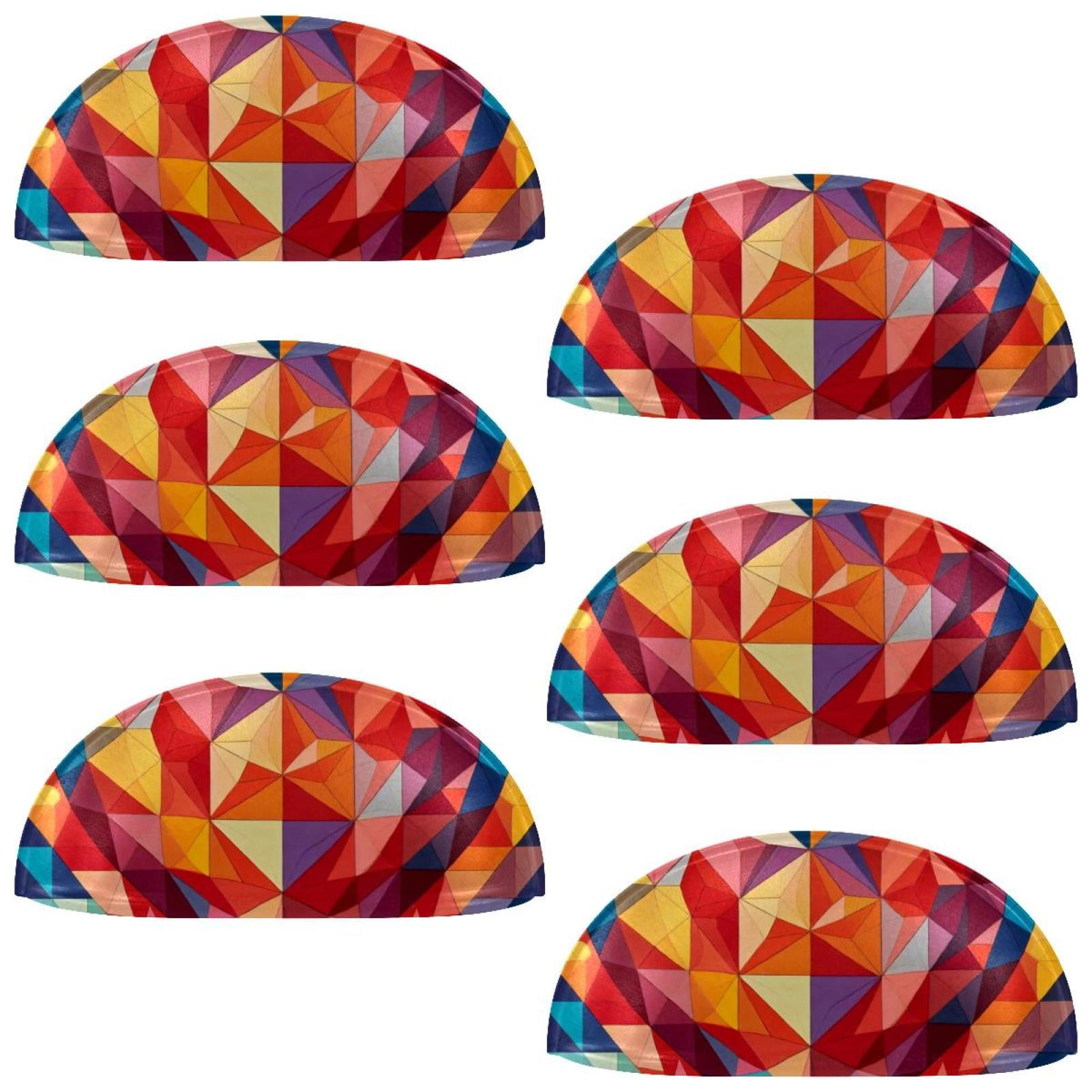 PhooArto 6 Pcs Cup Drawer Pulls, Colors Geometry Love Heart Pattern Shell Shape Handles Cabinet Knobs for Dresser Cupboard Closet Wardrobe with Screws