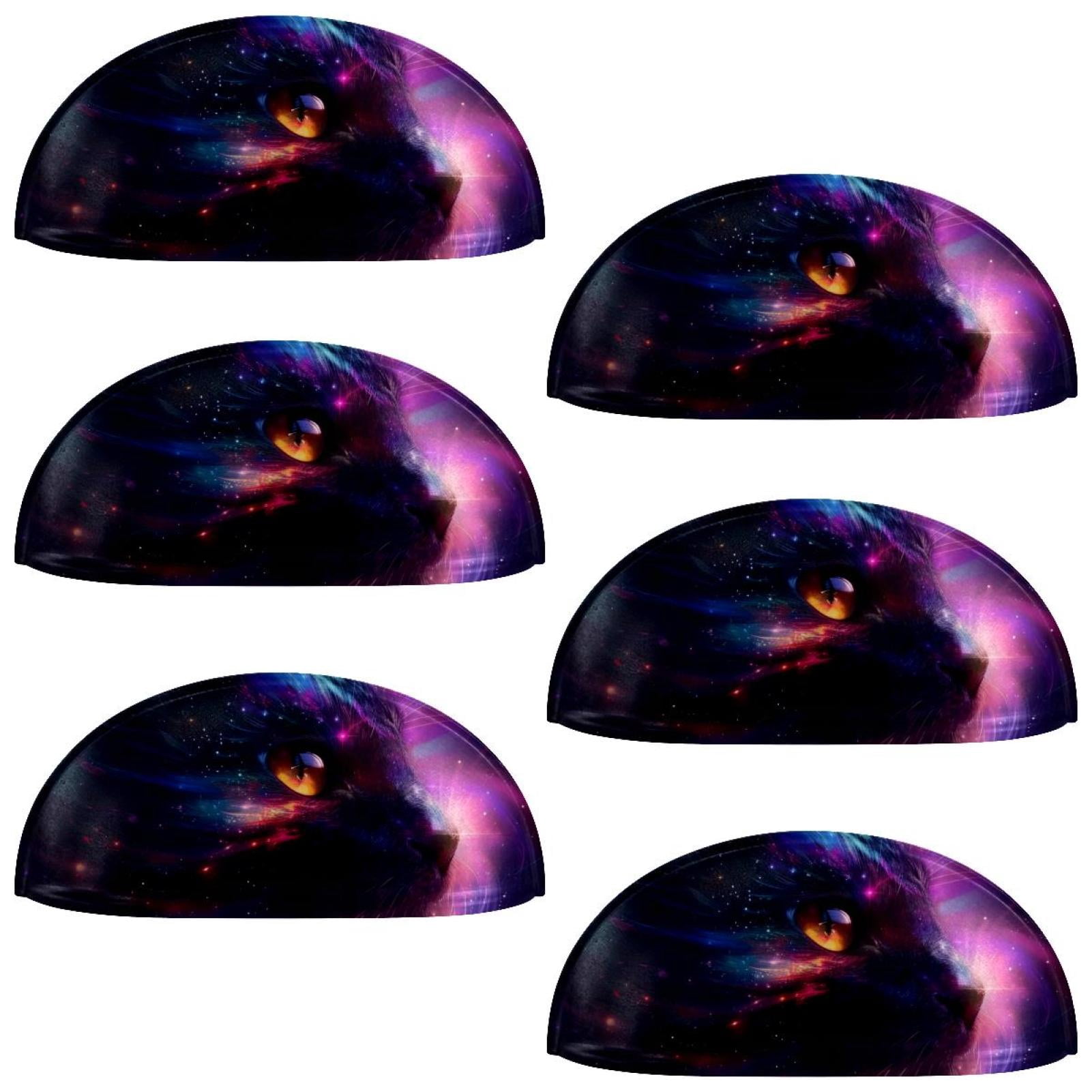 PhooArto 6 Pcs Cup Drawer Pulls, Cool Galaxy Cat Shell Shape Handles Cabinet Knobs for Dresser Cupboard Closet Wardrobe with Screws