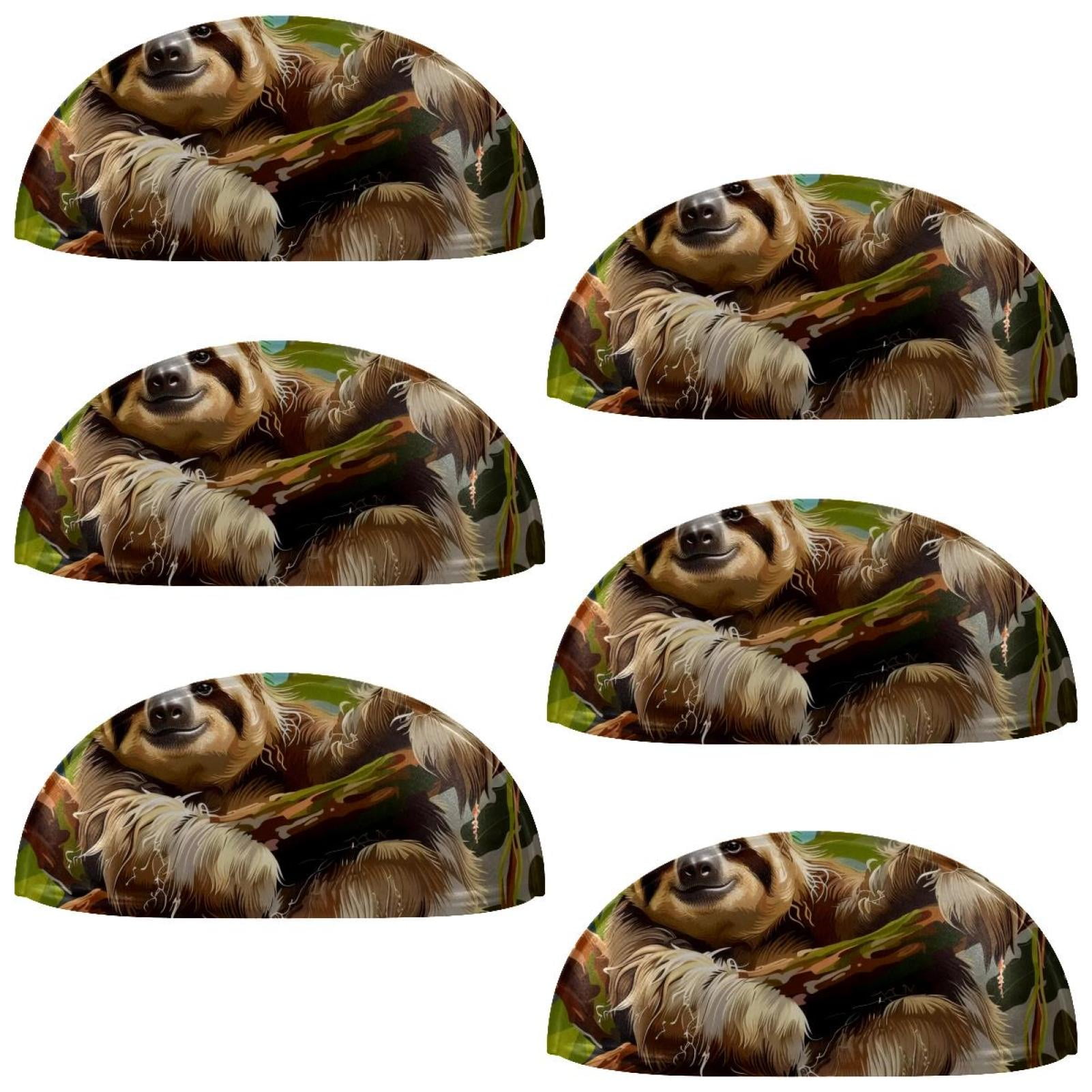 PhooArto 6 Pcs Cup Drawer Pulls, Cute Animal Sloth Forest Shell Shape Handles Cabinet Knobs for Dresser Cupboard Closet Wardrobe with Screws