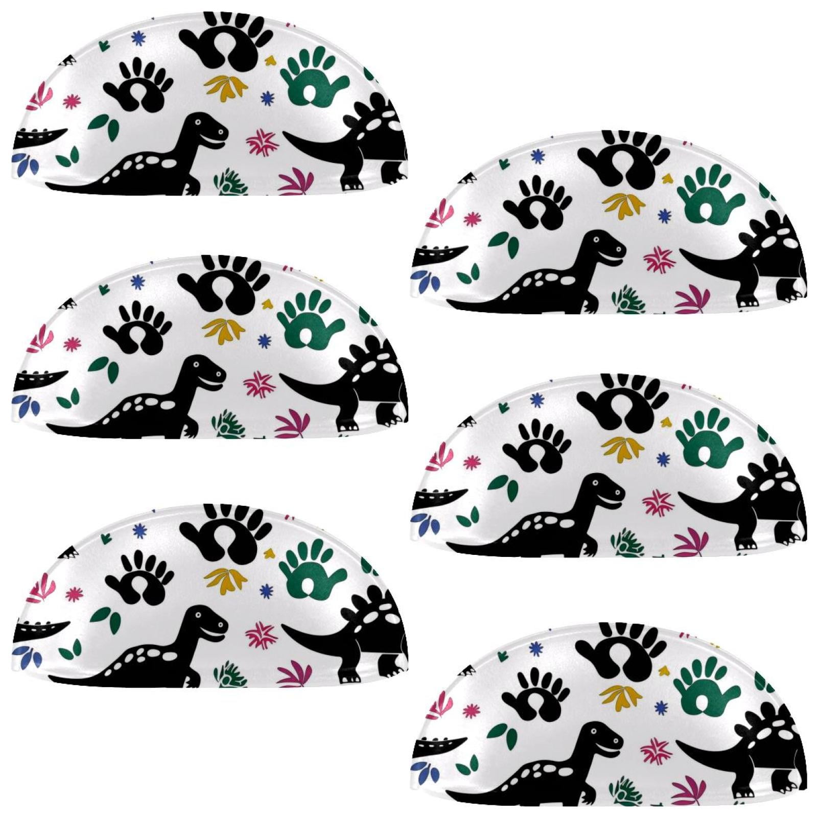 PhooArto 6 Pcs Cup Drawer Pulls, Cute Dinosaurs Paws Pattern Shell Shape Handles Cabinet Knobs for Dresser Cupboard Closet Wardrobe with Screws