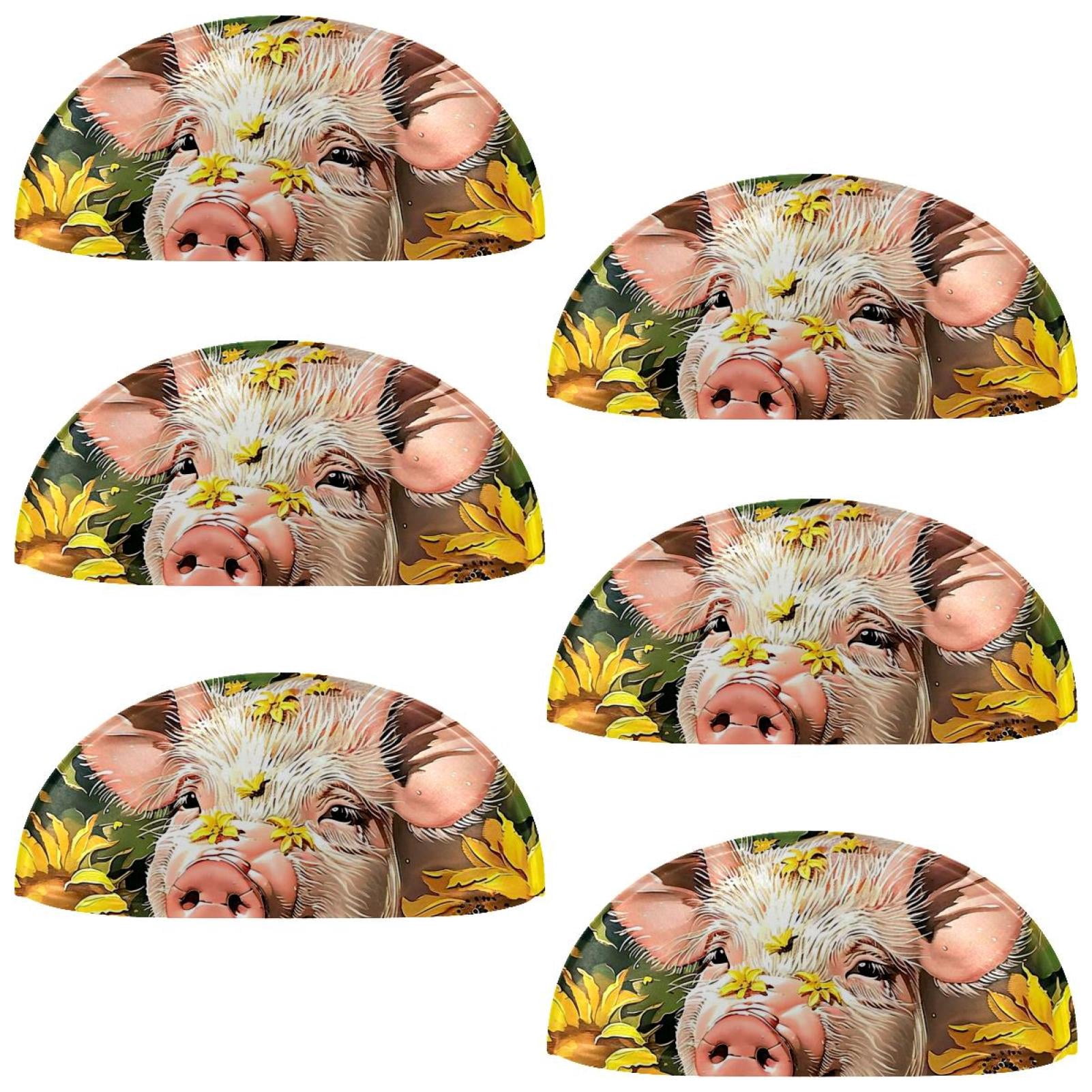 PhooArto 6 Pcs Cup Drawer Pulls, Cute Pig Sunflowers Shell Shape Handles Cabinet Knobs for Dresser Cupboard Closet Wardrobe with Screws