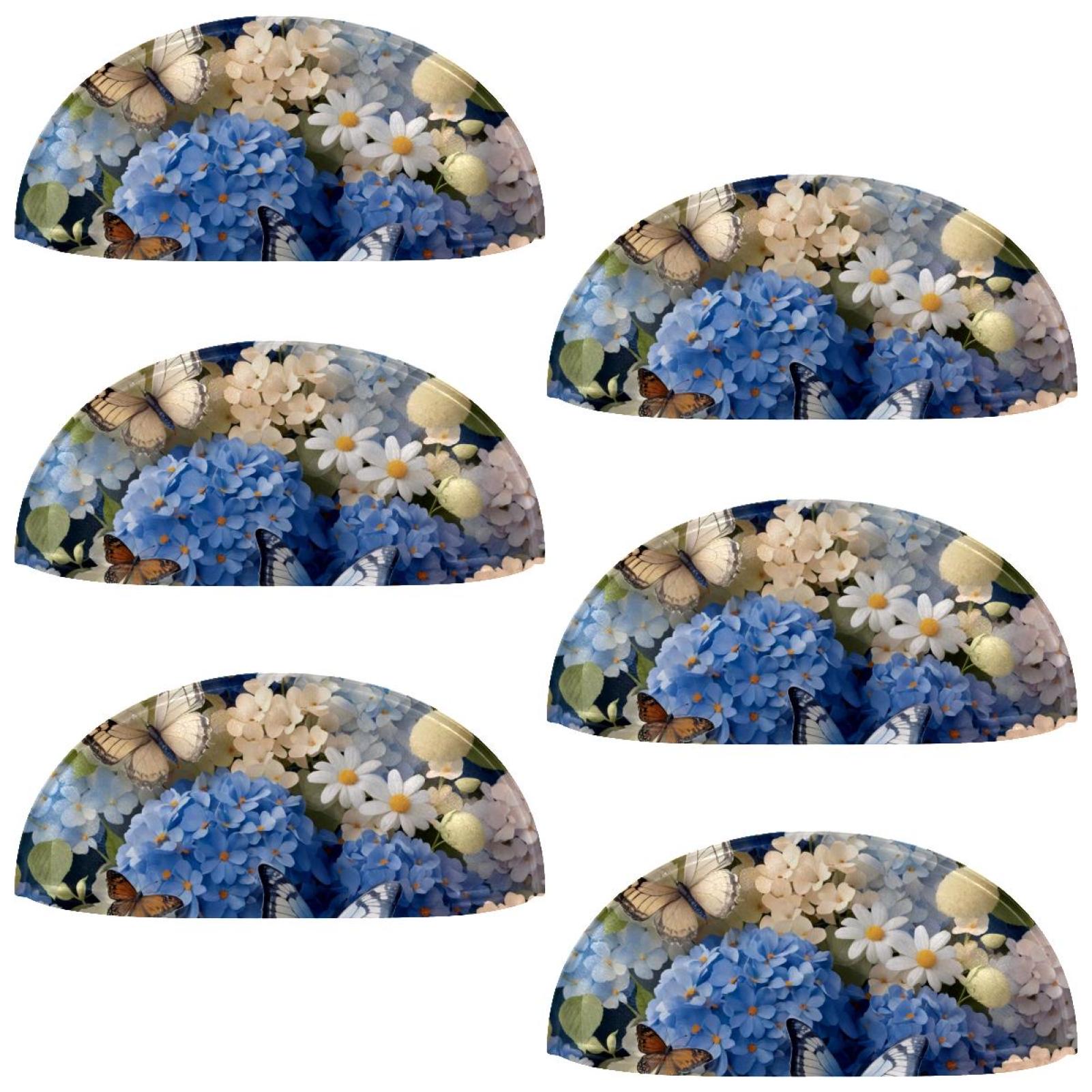 PhooArto 6 Pcs Cup Drawer Pulls, Daisies Floral Butterflies Shell Shape Handles Cabinet Knobs for Dresser Cupboard Closet Wardrobe with Screws