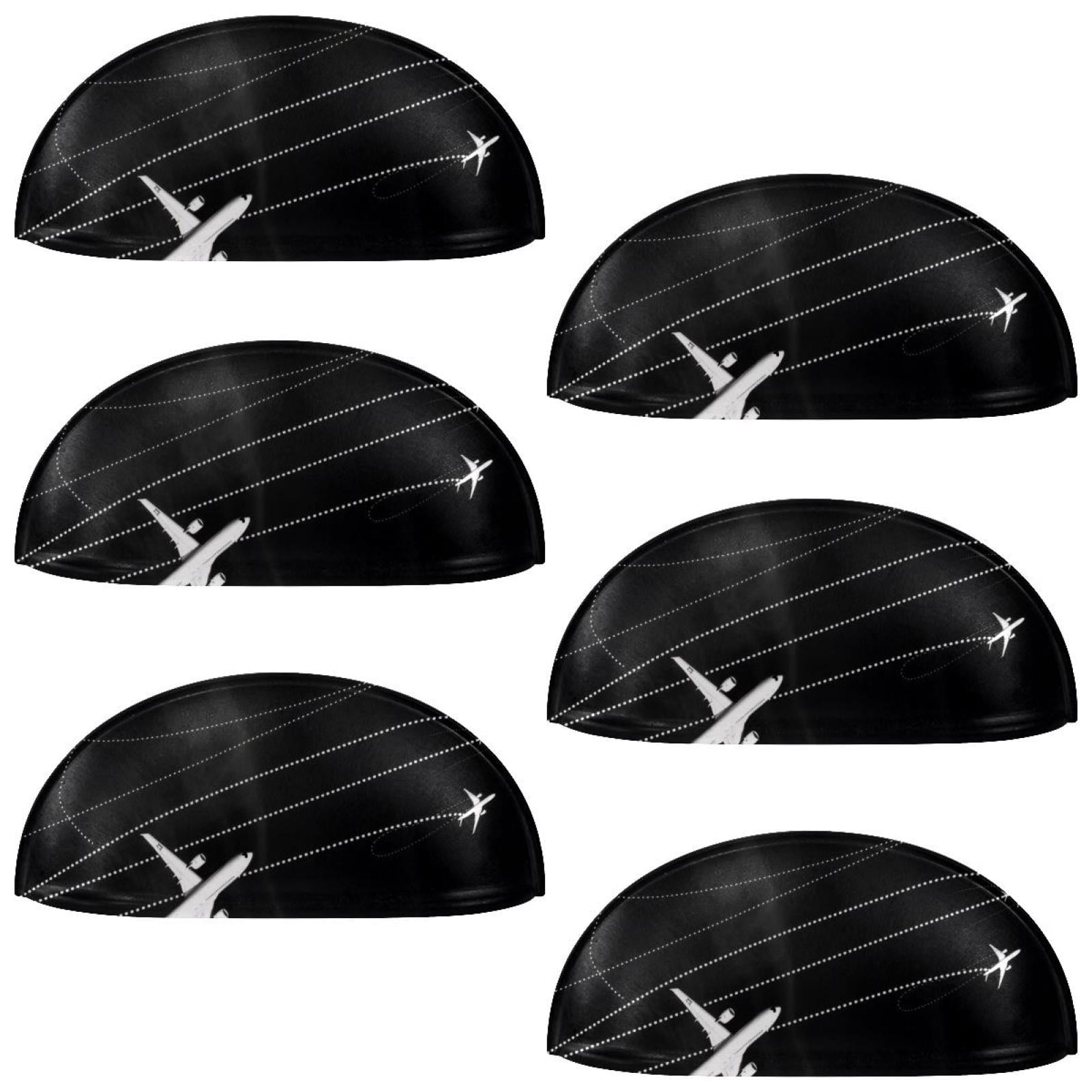 PhooArto 6 Pcs Cup Drawer Pulls, Dashed Path Lines Airplane Sky Shell Shape Handles Cabinet Knobs for Dresser Cupboard Closet Wardrobe with Screws