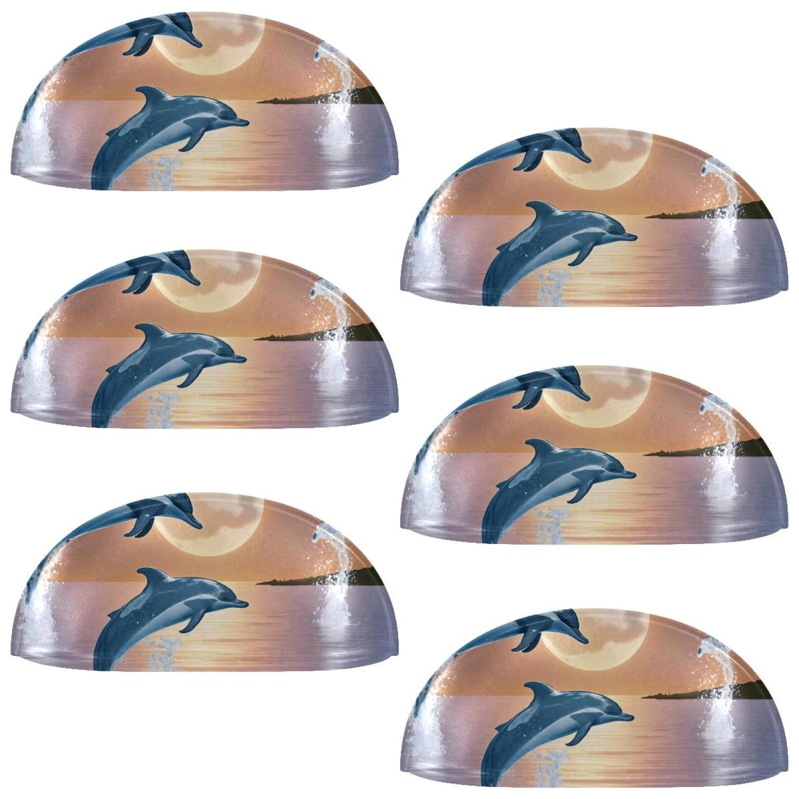 PhooArto 6 Pcs Cup Drawer Pulls, Dolphins Jumping Shell Shape Handles Cabinet Knobs for Dresser Cupboard Closet Wardrobe with Screws