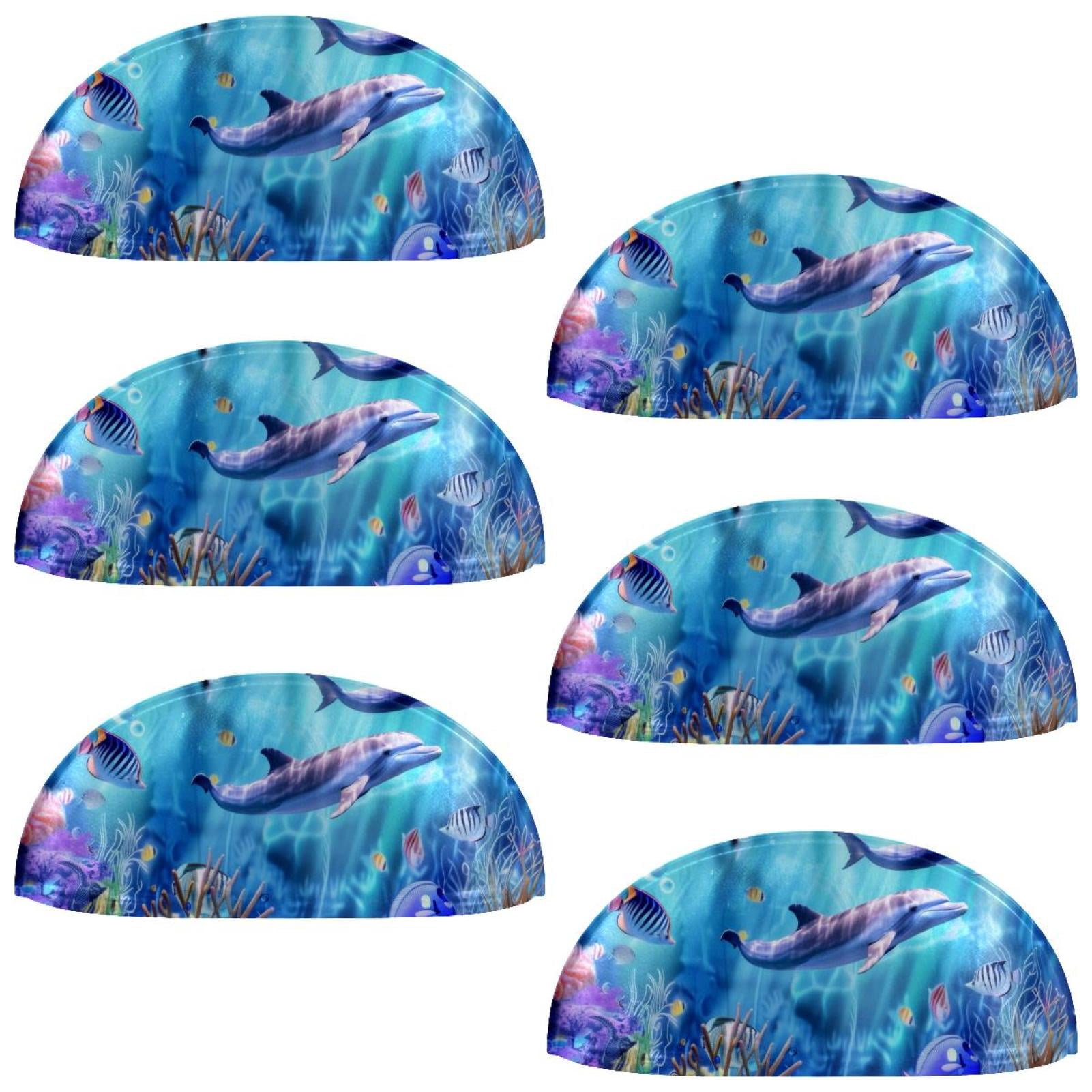 PhooArto 6 Pcs Cup Drawer Pulls, Dolphins Ocean Seaworld Shell Shape Handles Cabinet Knobs for Dresser Cupboard Closet Wardrobe with Screws