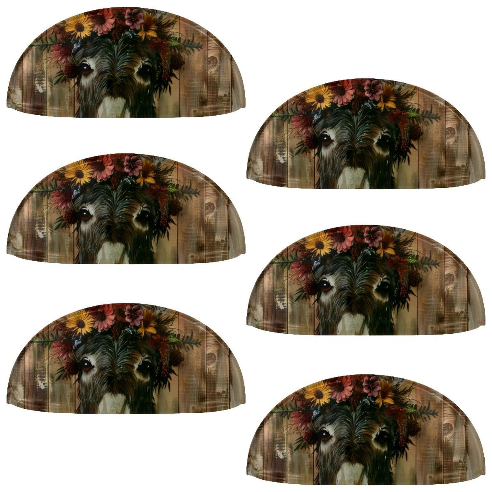 PhooArto 6 Pcs Cup Drawer Pulls, Donkey Flower Wreath Shell Shape Handles Cabinet Knobs for Dresser Cupboard Closet Wardrobe with Screws