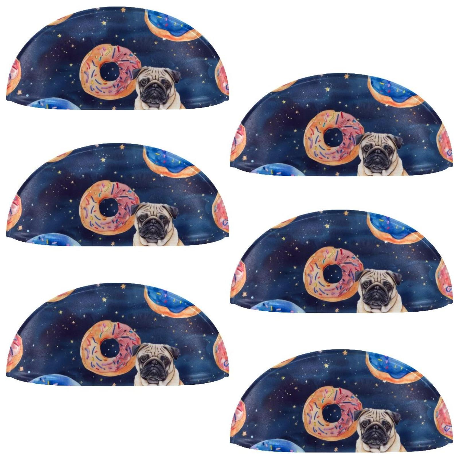 PhooArto 6 Pcs Cup Drawer Pulls, Donuts Pug Dogs Galaxy Shell Shape Handles Cabinet Knobs for Dresser Cupboard Closet Wardrobe with Screws
