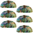 thumbnail image 1 of PhooArto 6 Pcs Cup Drawer Pulls, Dragonfly Flowers Painting Shell Shape Handles Cabinet Knobs for Dresser Cupboard Closet Wardrobe with Screws, 1 of 7