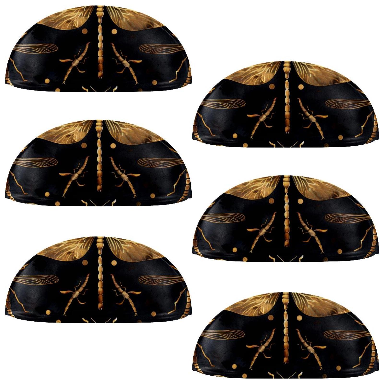 PhooArto 6 Pcs Cup Drawer Pulls, Dragonfly Golden Pattern Shell Shape Handles Cabinet Knobs for Dresser Cupboard Closet Wardrobe with Screws