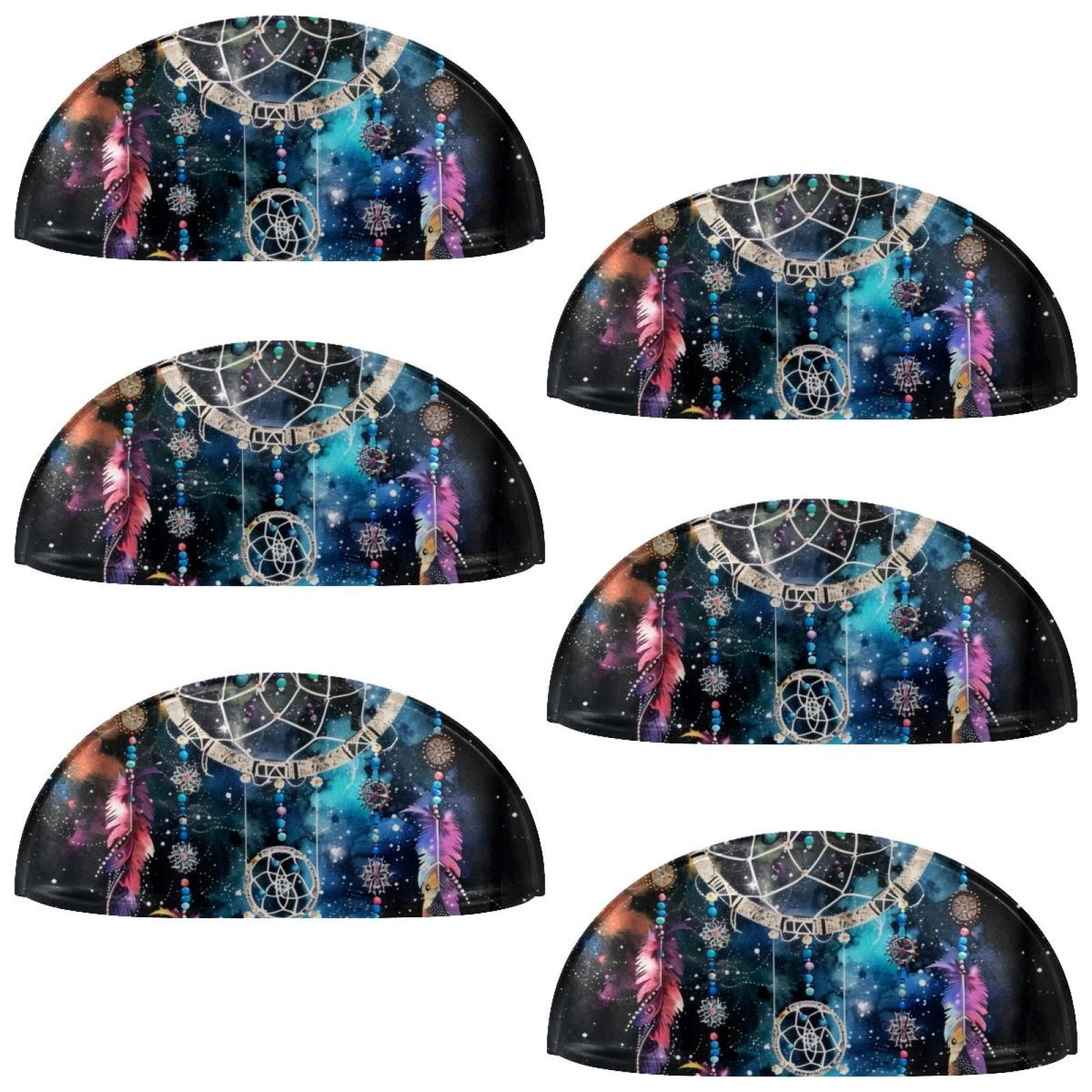 PhooArto 6 Pcs Cup Drawer Pulls, Dreamcatcher Galaxy Patterns Shell Shape Handles Cabinet Knobs for Dresser Cupboard Closet Wardrobe with Screws