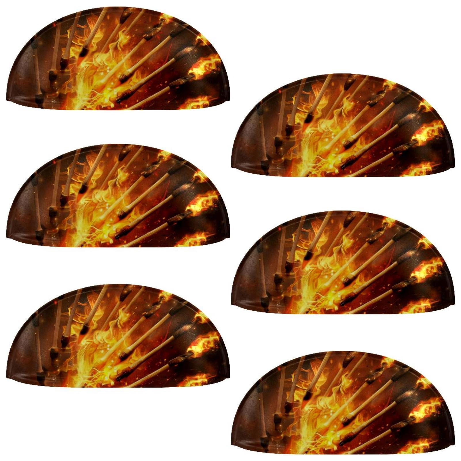 PhooArto 6 Pcs Cup Drawer Pulls, Fire and Darts Shell Shape Handles Cabinet Knobs for Dresser Cupboard Closet Wardrobe with Screws