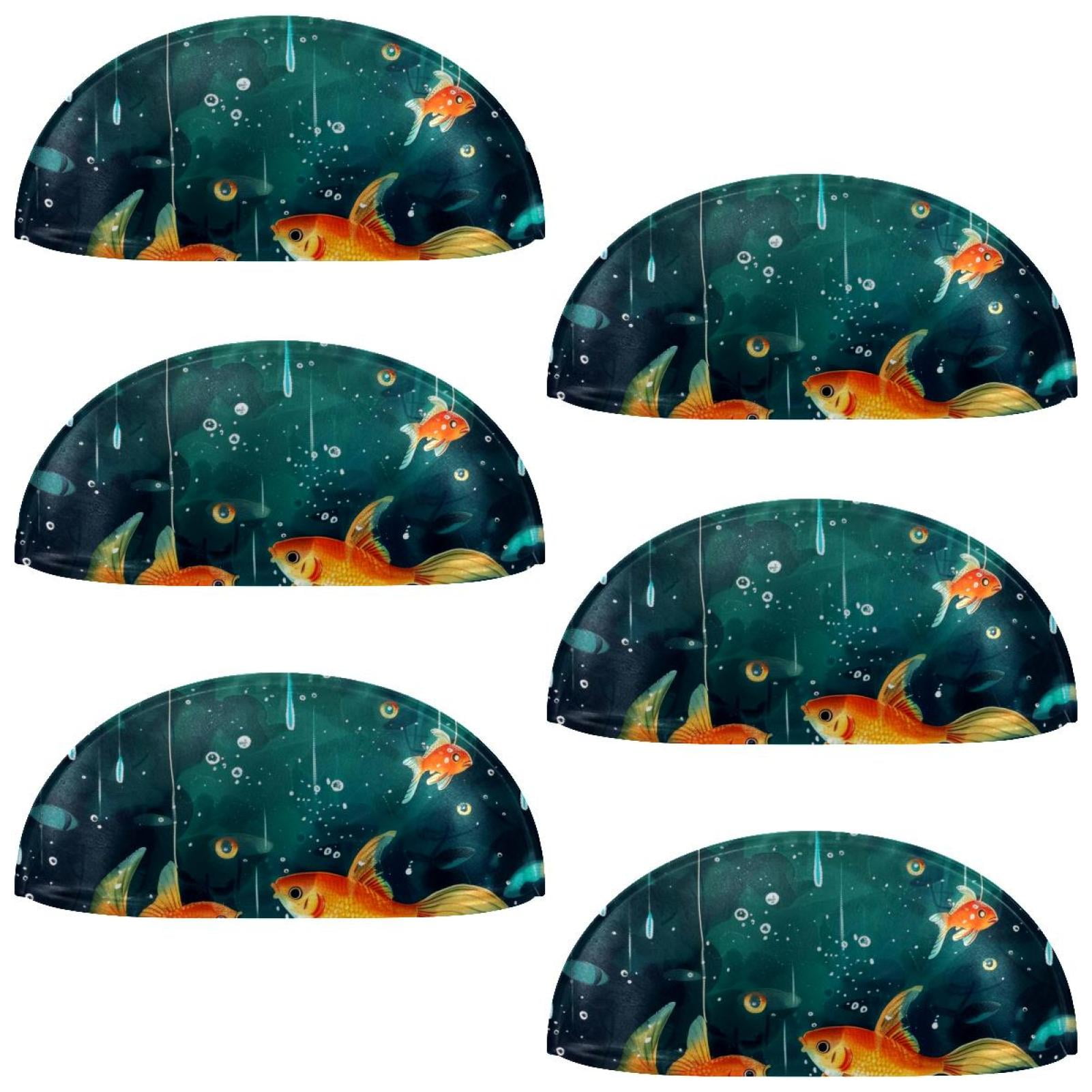 PhooArto 6 Pcs Cup Drawer Pulls, Fish Goldfish Raining Shell Shape Handles Cabinet Knobs for Dresser Cupboard Closet Wardrobe with Screws