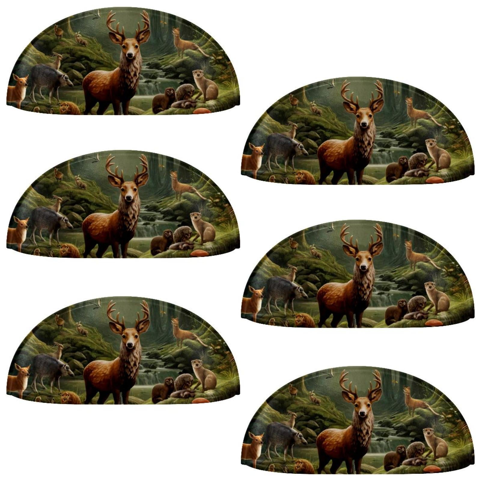 PhooArto 6 Pcs Cup Drawer Pulls, Forest Animals Deer Shell Shape Handles Cabinet Knobs for Dresser Cupboard Closet Wardrobe with Screws