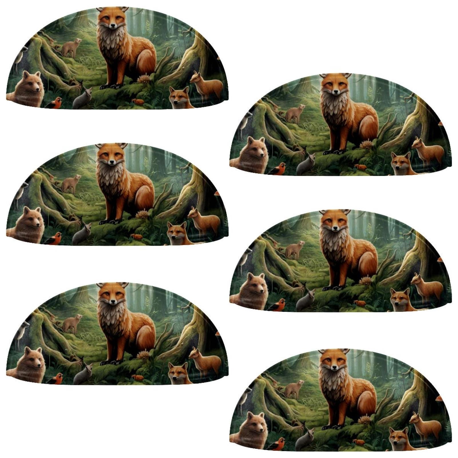 PhooArto 6 Pcs Cup Drawer Pulls, Forest Animals Foxs Shell Shape Handles Cabinet Knobs for Dresser Cupboard Closet Wardrobe with Screws