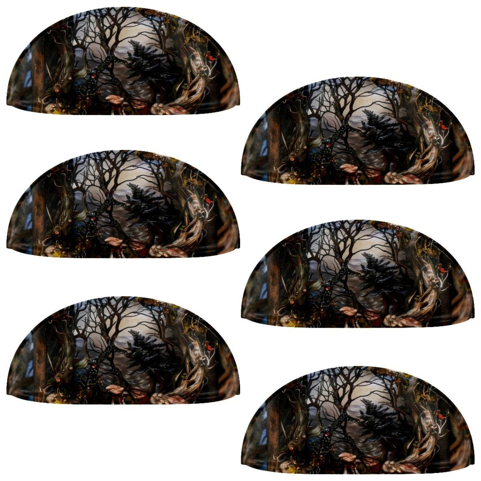 PhooArto 6 Pcs Cup Drawer Pulls, Forest Tree Shell Shape Handles Cabinet Knobs for Dresser Cupboard Closet Wardrobe with Screws