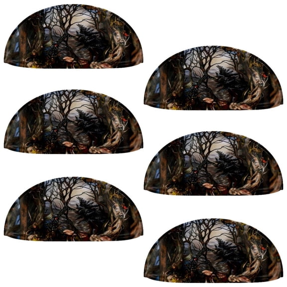 PhooArto 6 Pcs Cup Drawer Pulls, Forest Tree Shell Shape Handles Cabinet Knobs for Dresser Cupboard Closet Wardrobe with Screws