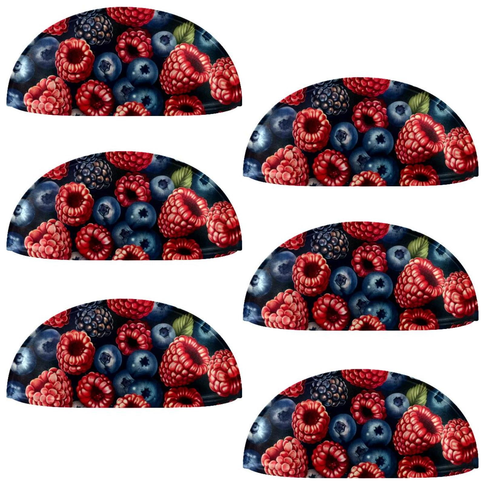 PhooArto 6 Pcs Cup Drawer Pulls, Fruits Blueberry Raspberry Pattern Shell Shape Handles Cabinet Knobs for Dresser Cupboard Closet Wardrobe with Screws