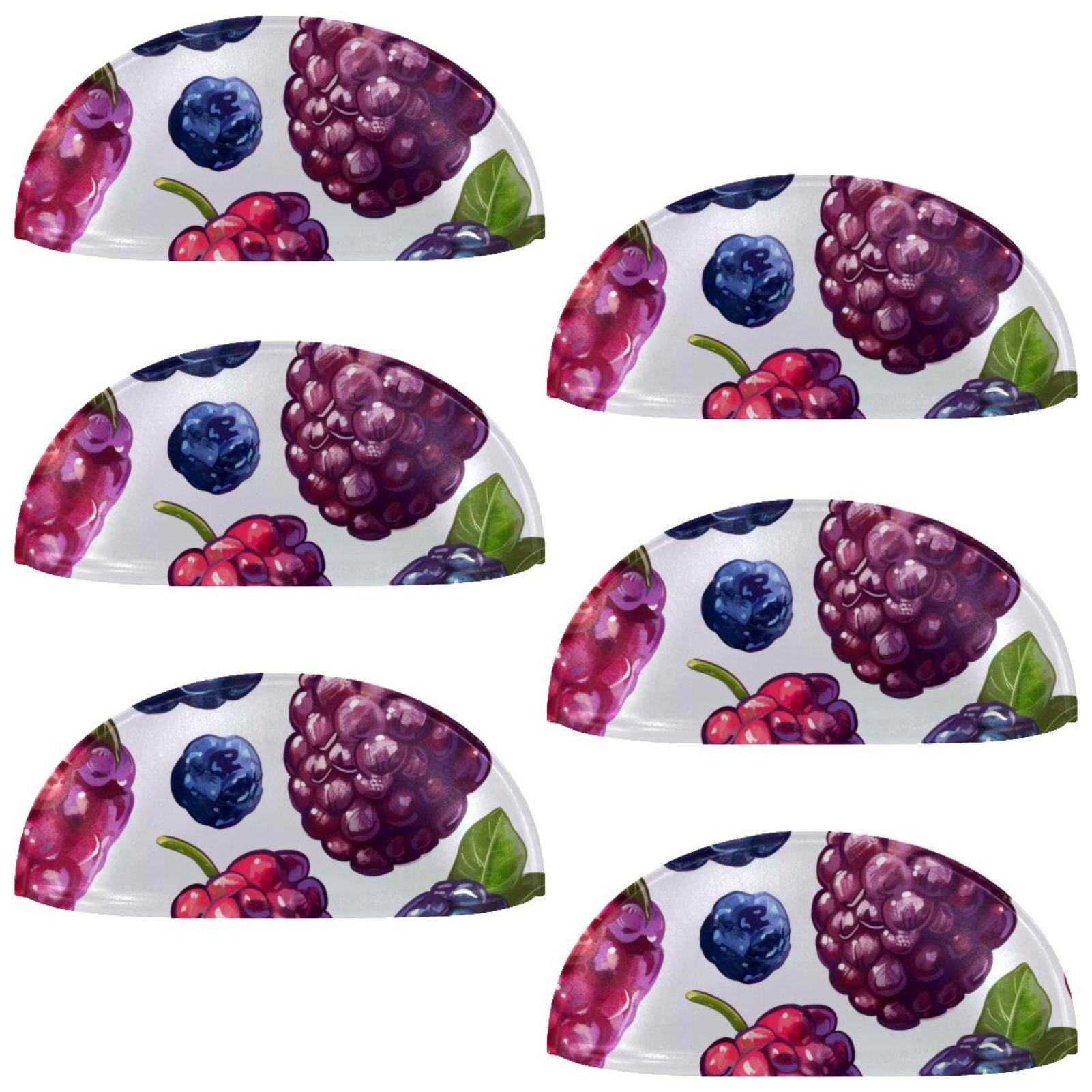 PhooArto 6 Pcs Cup Drawer Pulls, Fruits Blueberry Raspberry Shell Shape Handles Cabinet Knobs for Dresser Cupboard Closet Wardrobe with Screws