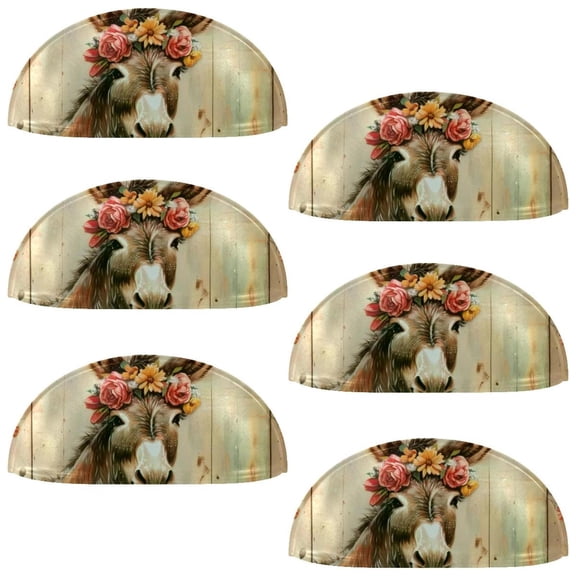 PhooArto 6 Pcs Cup Drawer Pulls, Funny Donkey Flower Shell Shape Handles Cabinet Knobs for Dresser Cupboard Closet Wardrobe with Screws