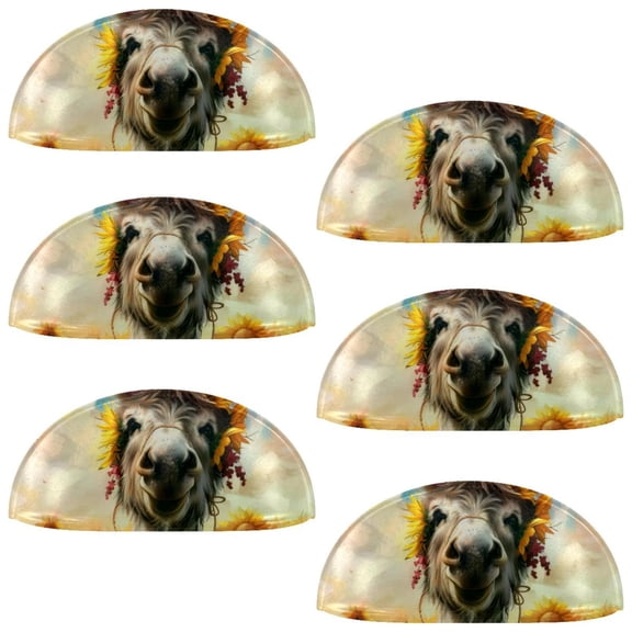 PhooArto 6 Pcs Cup Drawer Pulls, Funny Donkey Flowers Shell Shape Handles Cabinet Knobs for Dresser Cupboard Closet Wardrobe with Screws