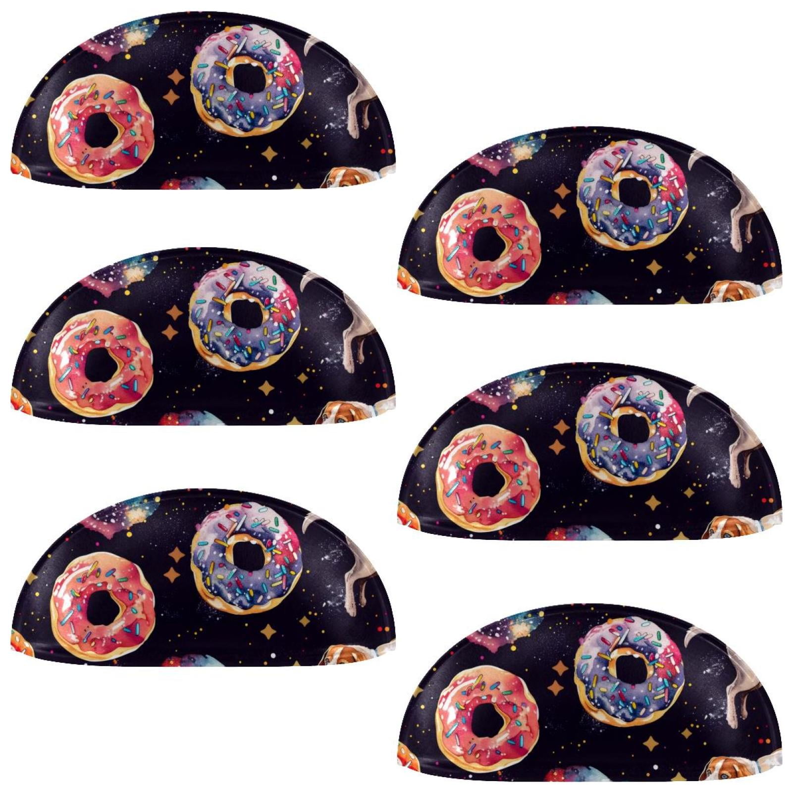 PhooArto 6 Pcs Cup Drawer Pulls, Galaxy Dogs and Donuts Shell Shape Handles Cabinet Knobs for Dresser Cupboard Closet Wardrobe with Screws