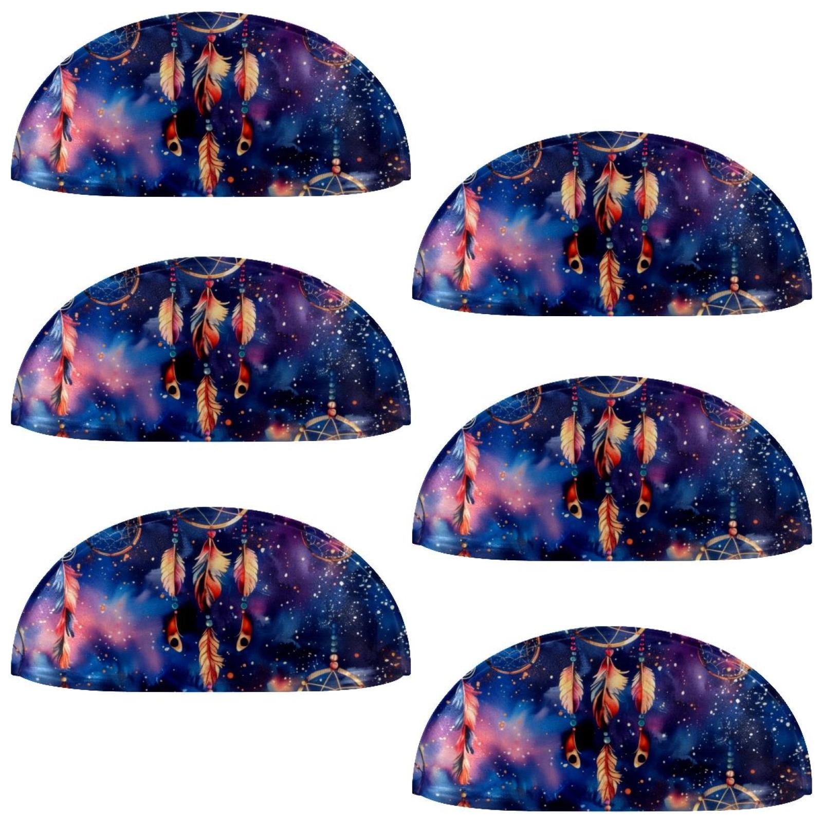 PhooArto 6 Pcs Cup Drawer Pulls, Galaxy Dreamcatcher Pattern Shell Shape Handles Cabinet Knobs for Dresser Cupboard Closet Wardrobe with Screws