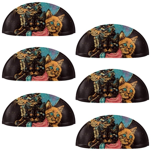 PhooArto 6 Pcs Cup Drawer Pulls, Galaxy Ice Cream Cat Shell Shape Handles Cabinet Knobs for Dresser Cupboard Closet Wardrobe with Screws