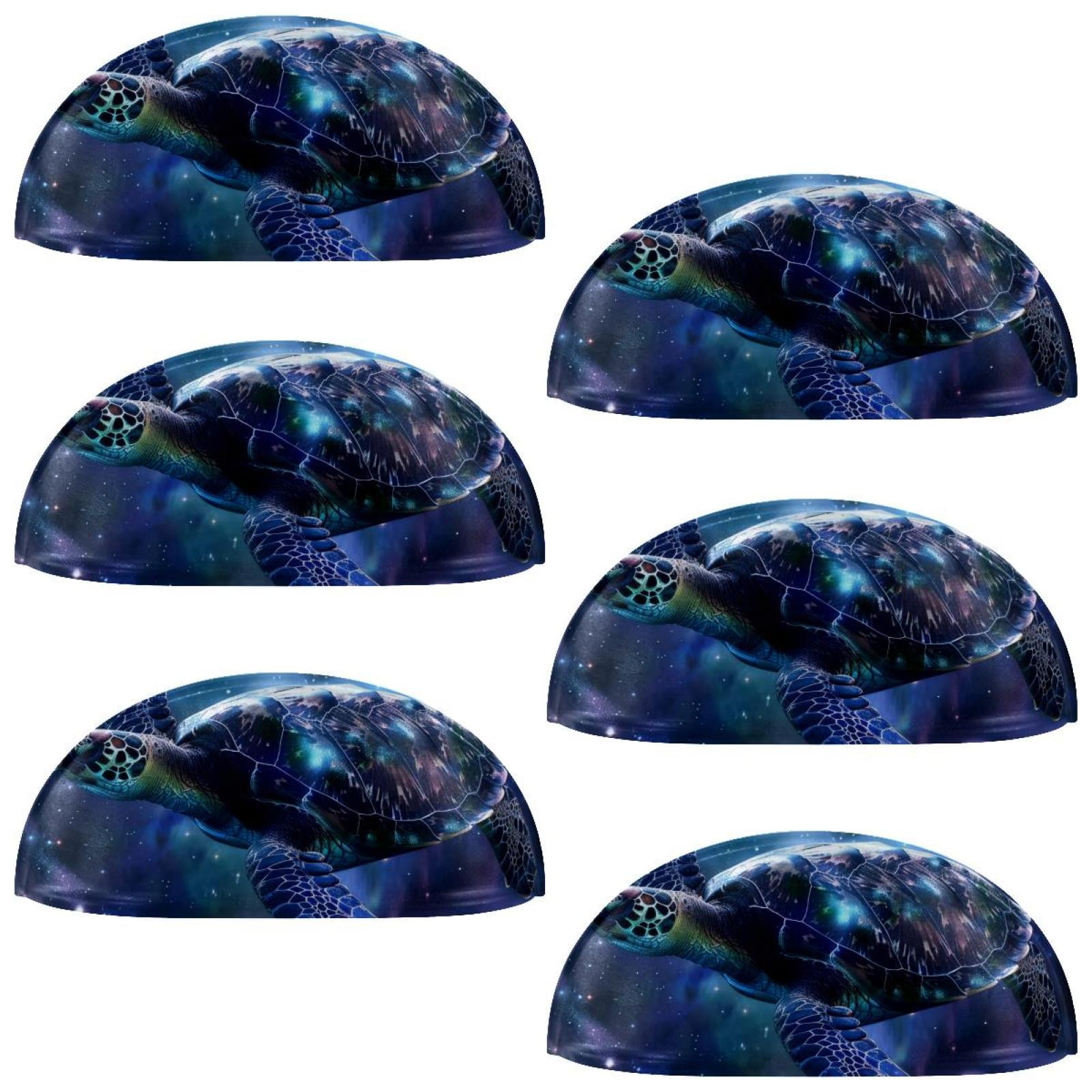 PhooArto 6 Pcs Cup Drawer Pulls, Galaxy Sea Turtle Shell Shape Handles Cabinet Knobs for Dresser Cupboard Closet Wardrobe with Screws