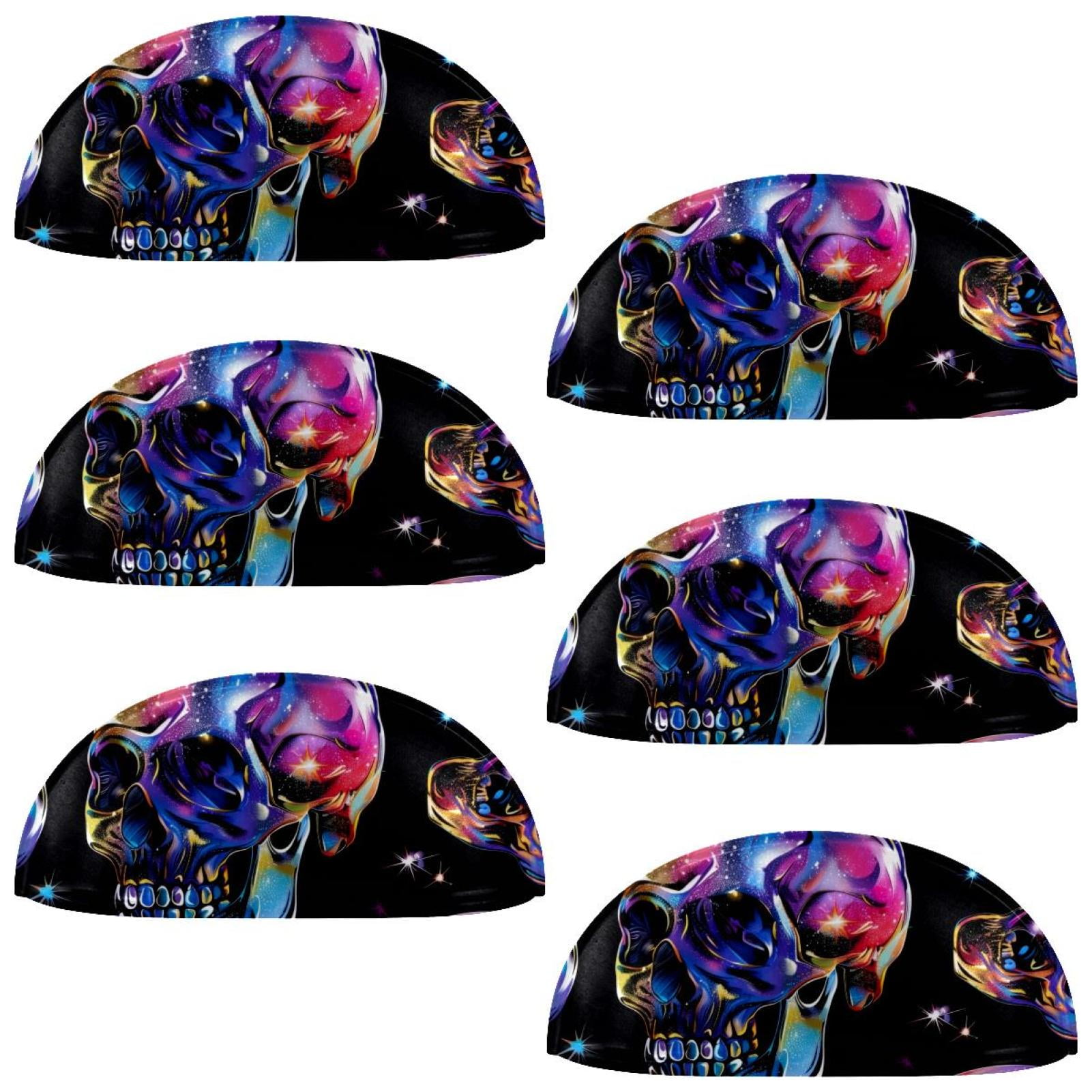 PhooArto 6 Pcs Cup Drawer Pulls, Galaxy Skull Pattern Shell Shape Handles Cabinet Knobs for Dresser Cupboard Closet Wardrobe with Screws