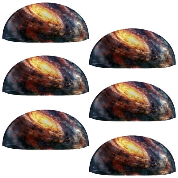PhooArto 6 Pcs Cup Drawer Pulls, Galaxy Solar System Universe Shell Shape Handles Cabinet Knobs for Dresser Cupboard Closet Wardrobe with Screws