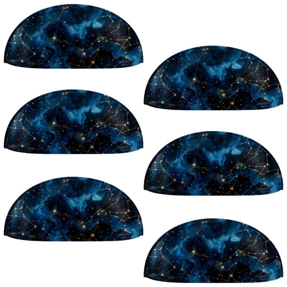 PhooArto 6 Pcs Cup Drawer Pulls, Galaxy Space Constellation Shell Shape Handles Cabinet Knobs for Dresser Cupboard Closet Wardrobe with Screws
