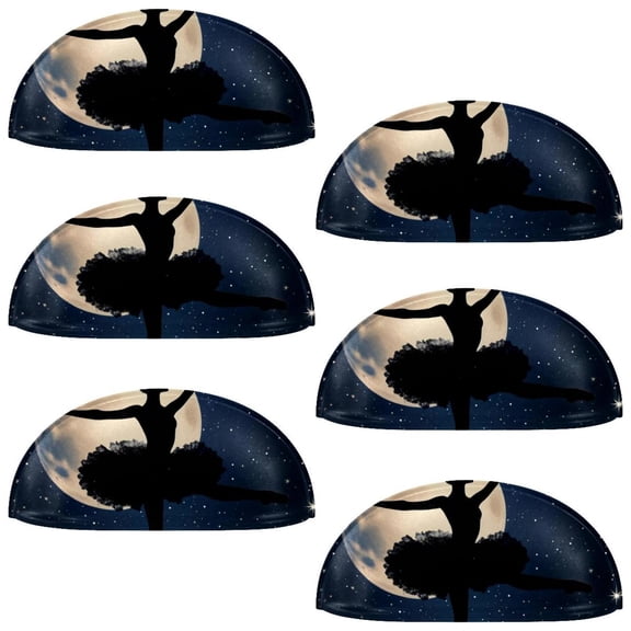 PhooArto 6 Pcs Cup Drawer Pulls, Galaxy Stars Ballet Silhouette Shell Shape Handles Cabinet Knobs for Dresser Cupboard Closet Wardrobe with Screws