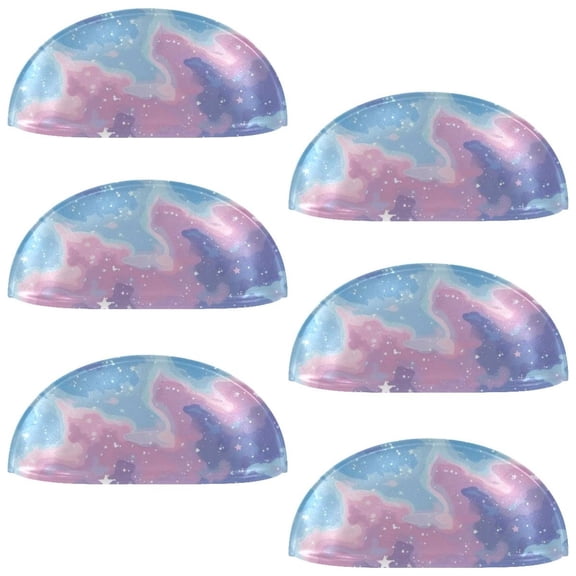 PhooArto 6 Pcs Cup Drawer Pulls, Galaxy Unicorn Sky Shell Shape Handles Cabinet Knobs for Dresser Cupboard Closet Wardrobe with Screws