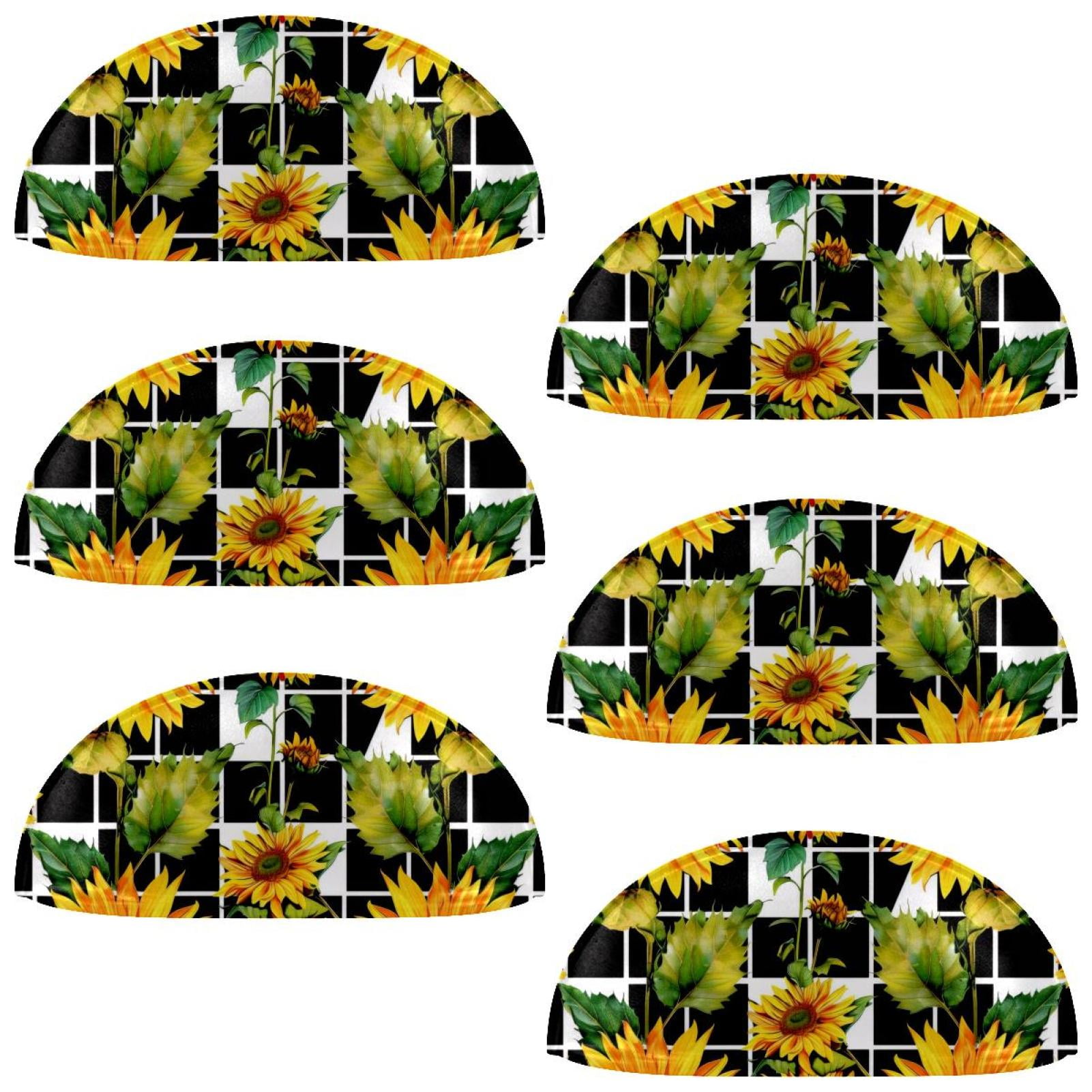 PhooArto 6 Pcs Cup Drawer Pulls, Geometry Sunflower Pattern Shell Shape Handles Cabinet Knobs for Dresser Cupboard Closet Wardrobe with Screws