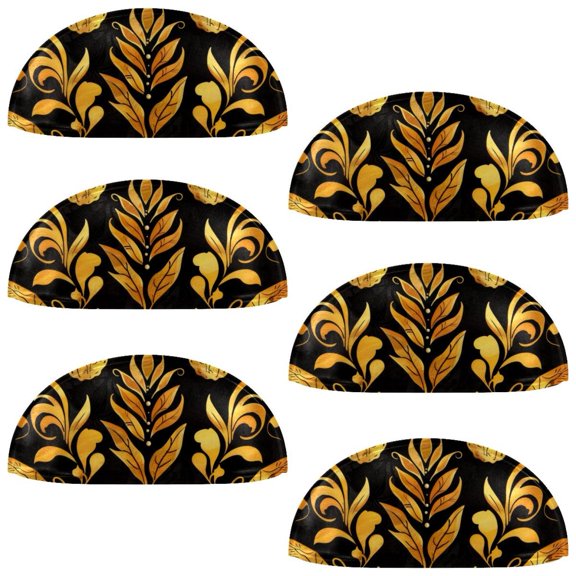 PhooArto 6 Pcs Cup Drawer Pulls, Golden Flower Butterfly Pattern Shell Shape Handles Cabinet Knobs for Dresser Cupboard Closet Wardrobe with Screws