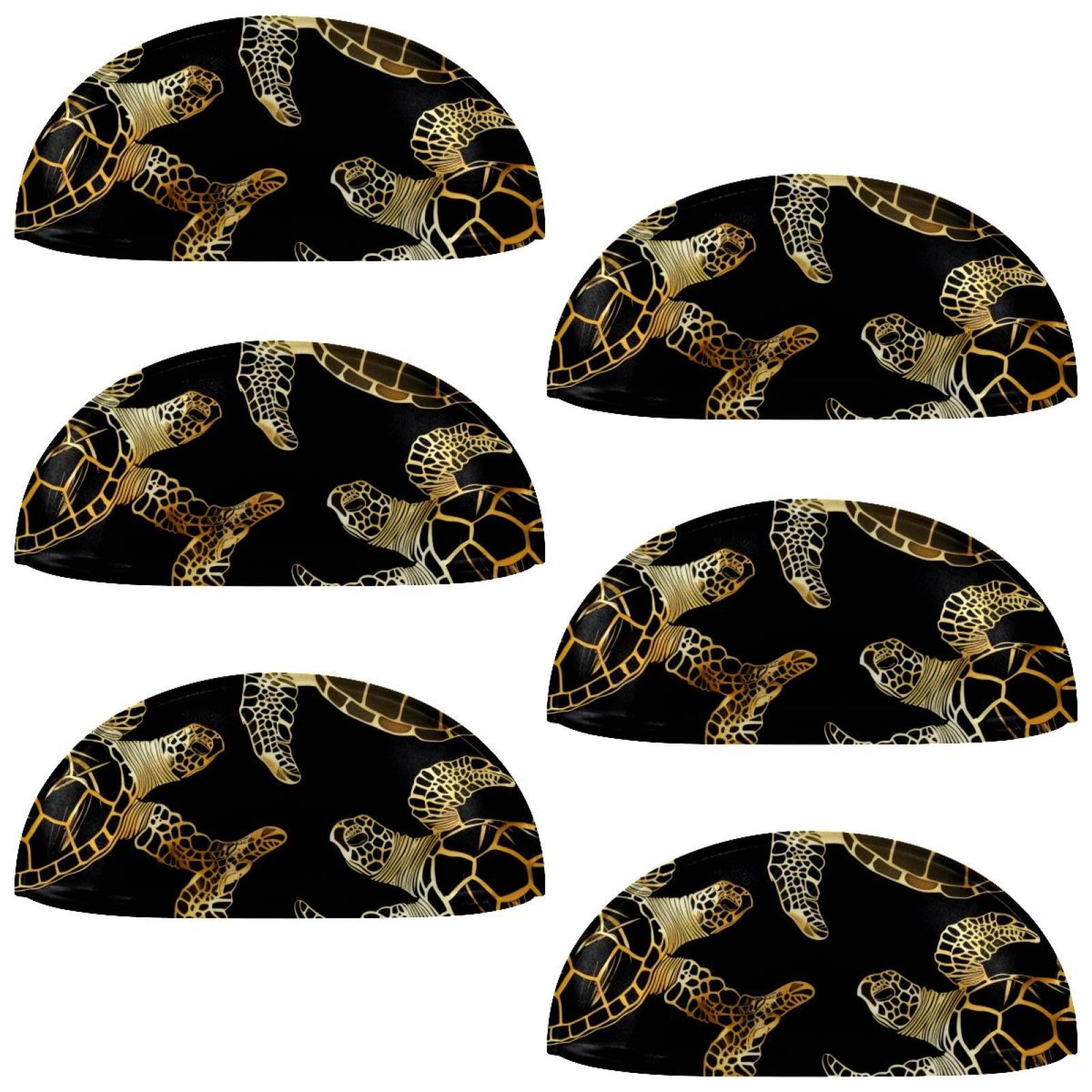 PhooArto 6 Pcs Cup Drawer Pulls, Golden Sea Turtle Pattern Shell Shape Handles Cabinet Knobs for Dresser Cupboard Closet Wardrobe with Screws