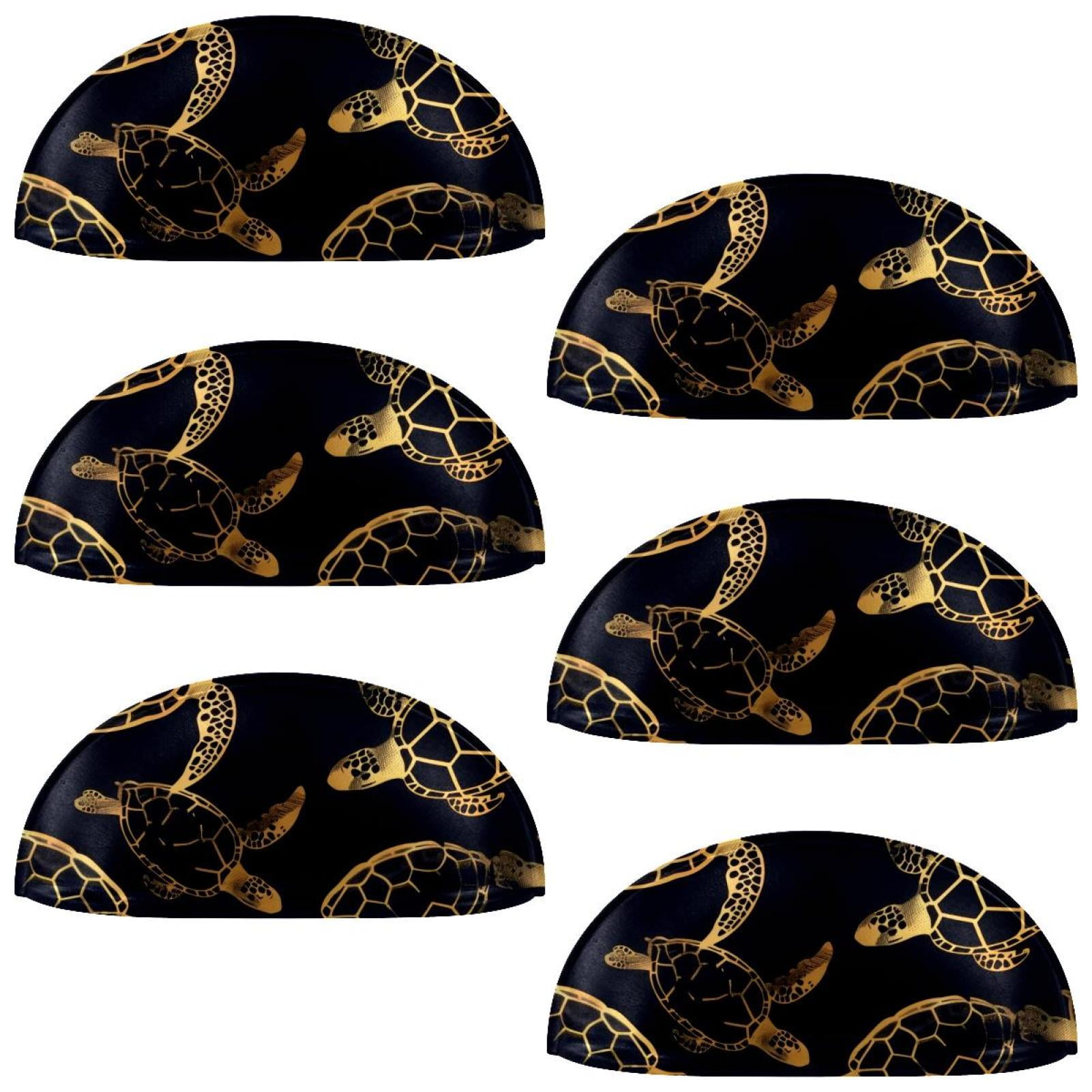 PhooArto 6 Pcs Cup Drawer Pulls, Golden Sea Turtle Patterns Shell Shape ...